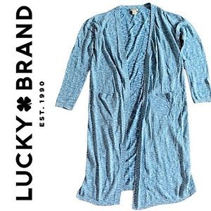 Lucky Brand Blue Marled Pocket Duster